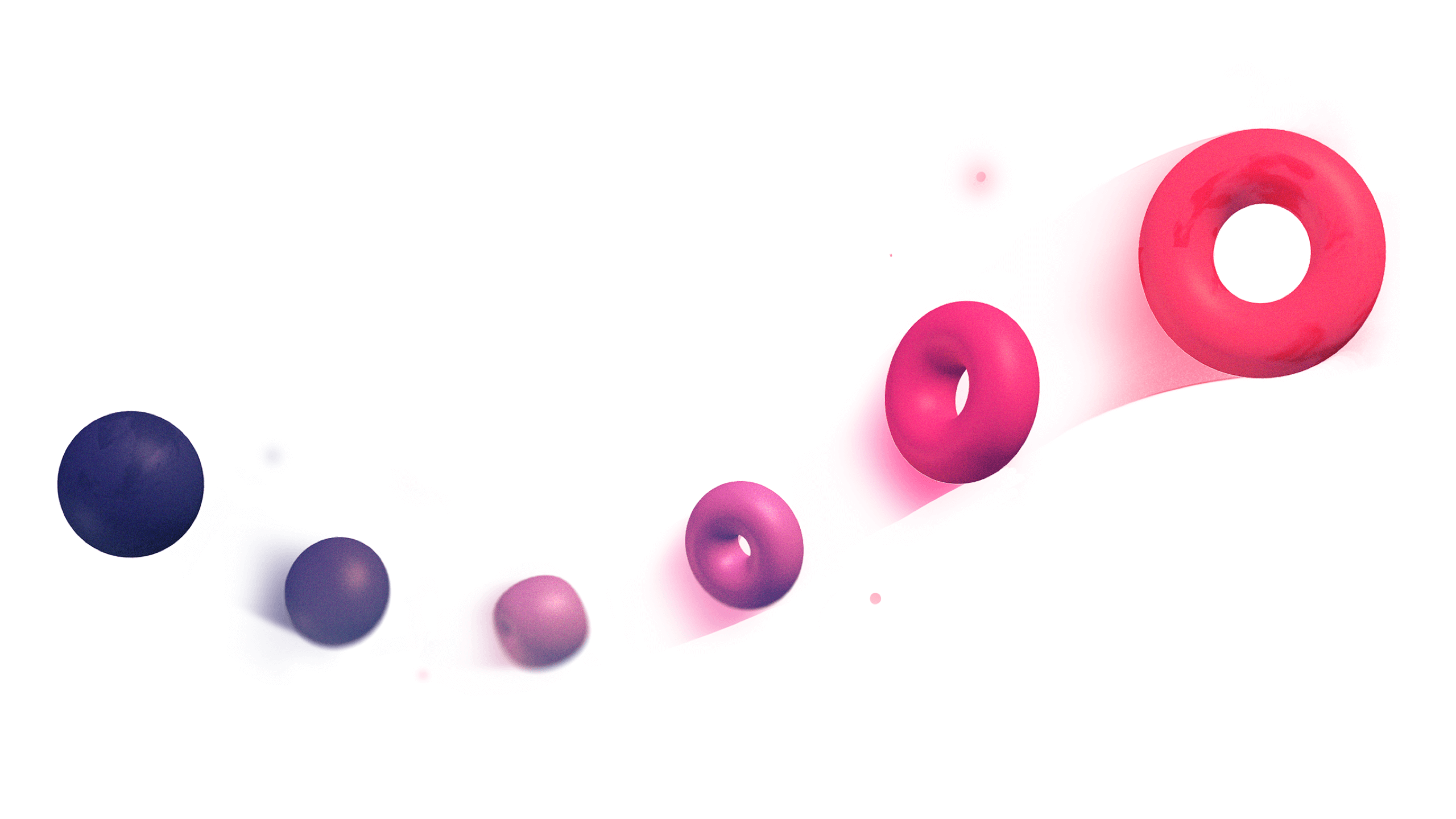 abstract illustration of sphere morphing into ring, stop motion style