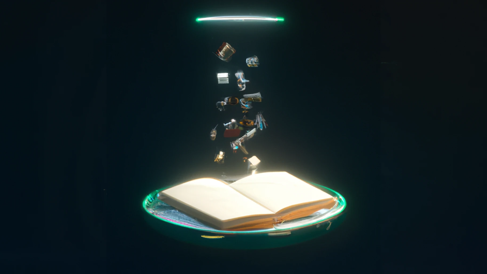 knowledge flowing out of a book